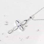 Sterling Silver Resin Inlaid Cross Memorial Pendant