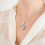 Sterling Silver Resin Oval Inlaid Memorial Locket