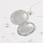 Sterling Silver Resin Oval Inlaid Memorial Locket