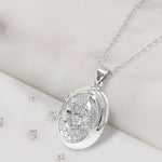 Sterling Silver Resin Oval Inlaid Memorial Locket