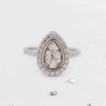 Teardrop crystal ashes or hair inlaid ring