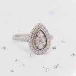 Teardrop crystal ashes or hair inlaid ring