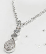 Teardrop Double Crystal Ashes Inlaid Drop Pendant