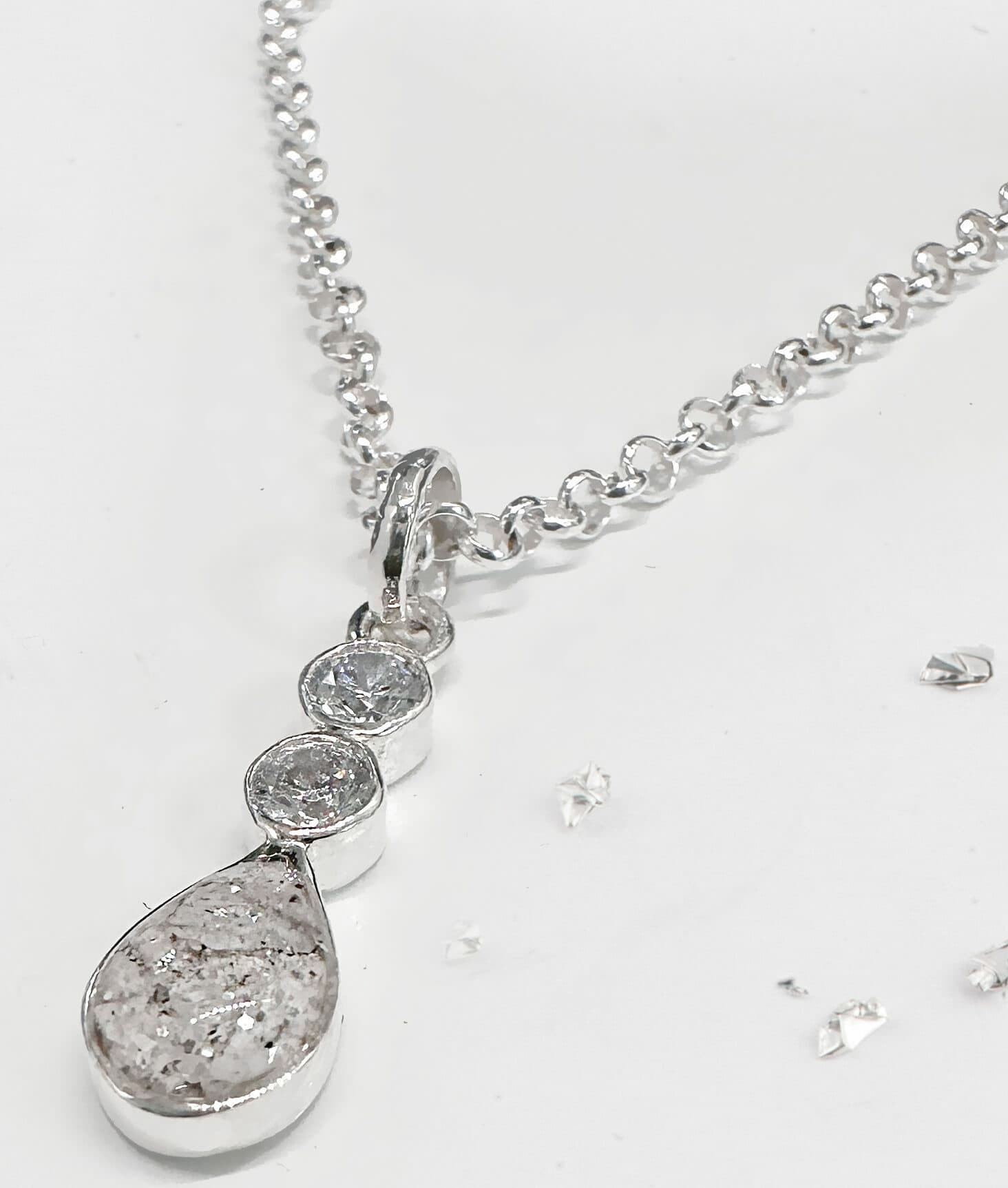 Teardrop Double Crystal Ashes Inlaid Drop Pendant