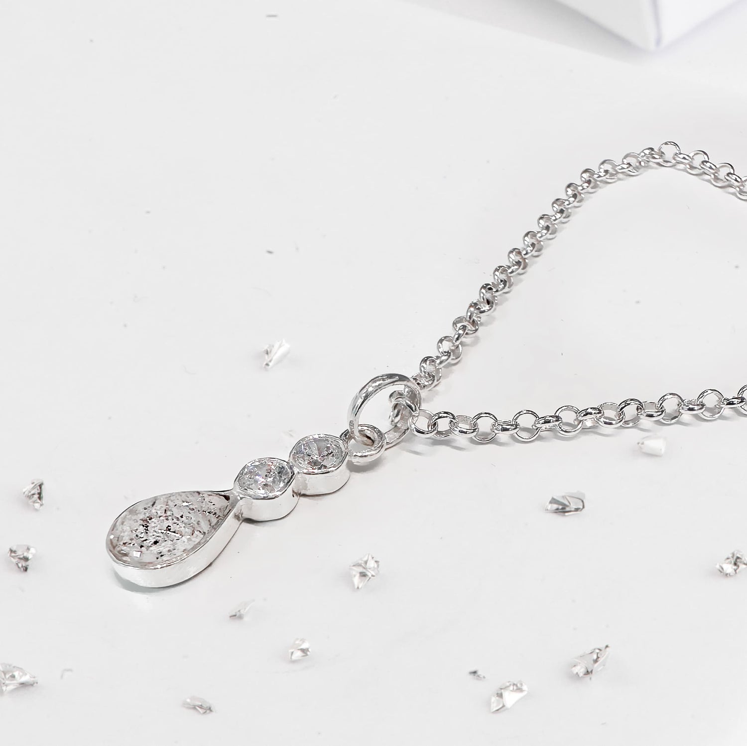 Teardrop Double Crystal Ashes Inlaid Drop Pendant