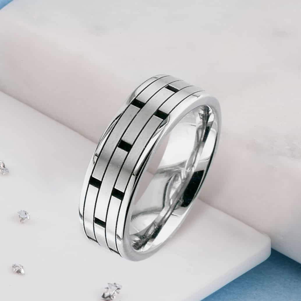 Titanium Secret Ashes Brick Ring
