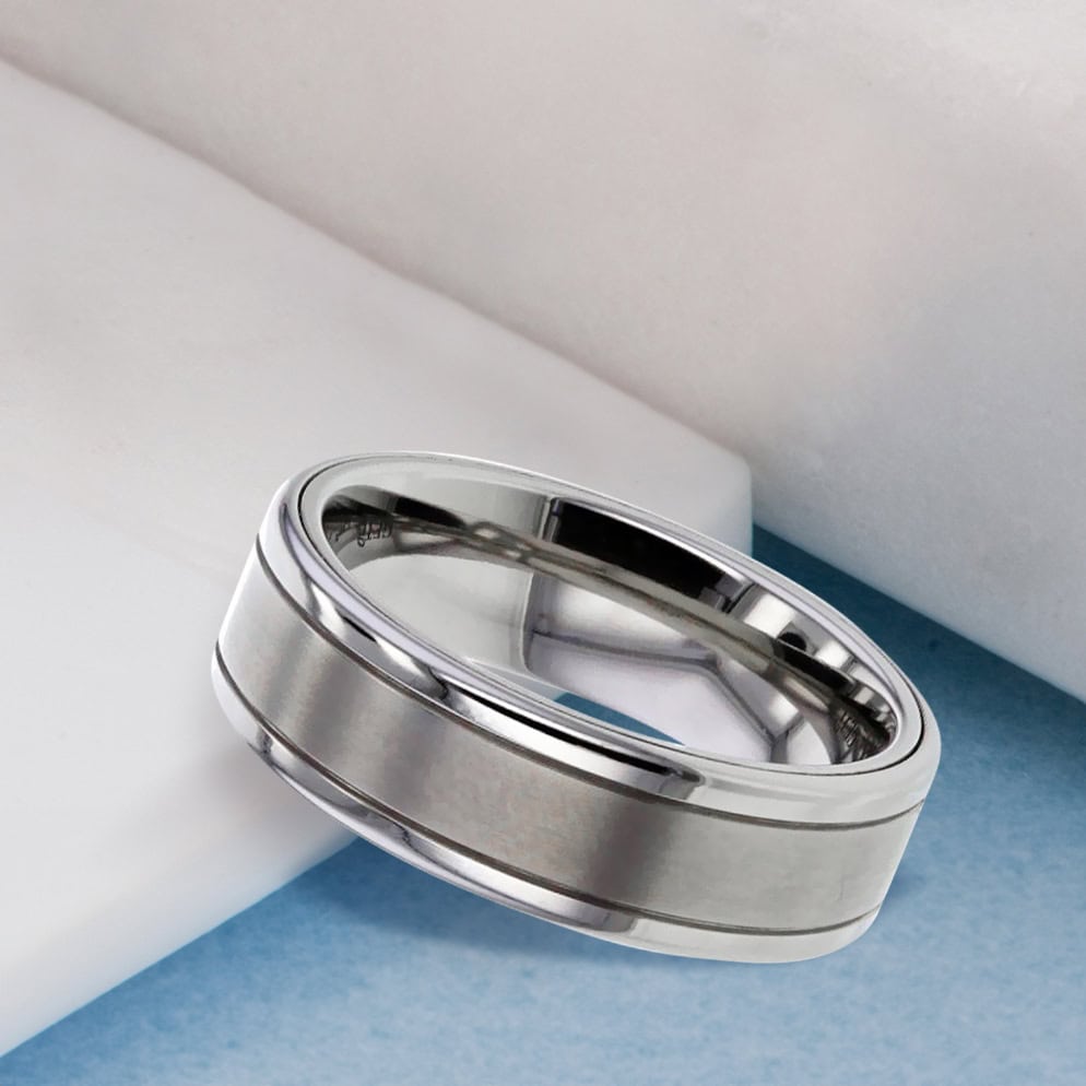 Titanium Secret Ashes Brushed And Polished Ring