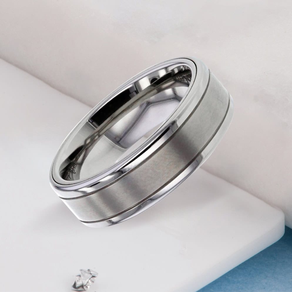 Titanium Secret Ashes Brushed And Polished Ring
