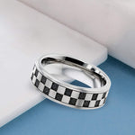 Titanium Secret Ashes chequerboard Ring