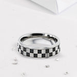 Titanium Secret Ashes chequerboard Ring