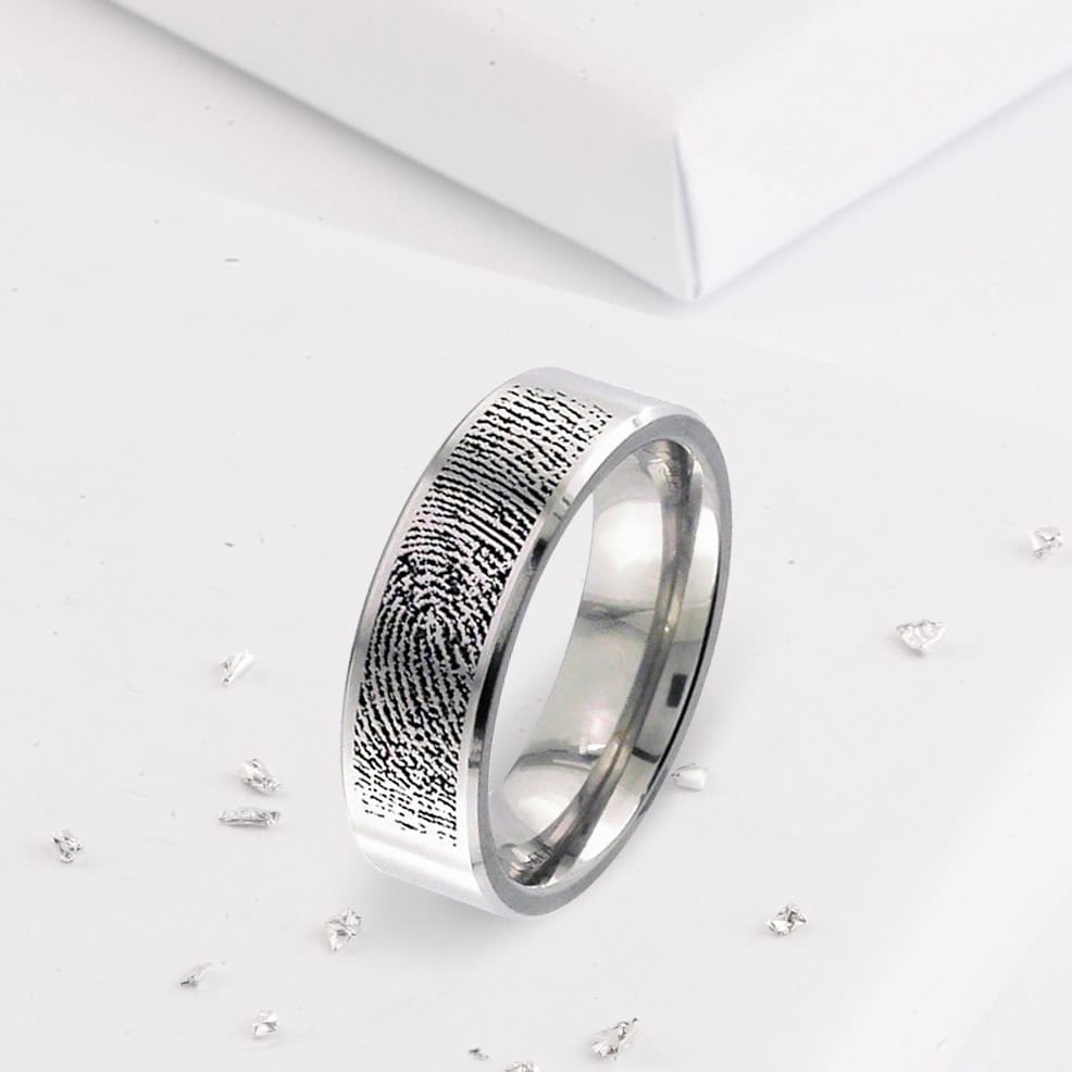 Titanium Secret Ashes Fingerprint Ring