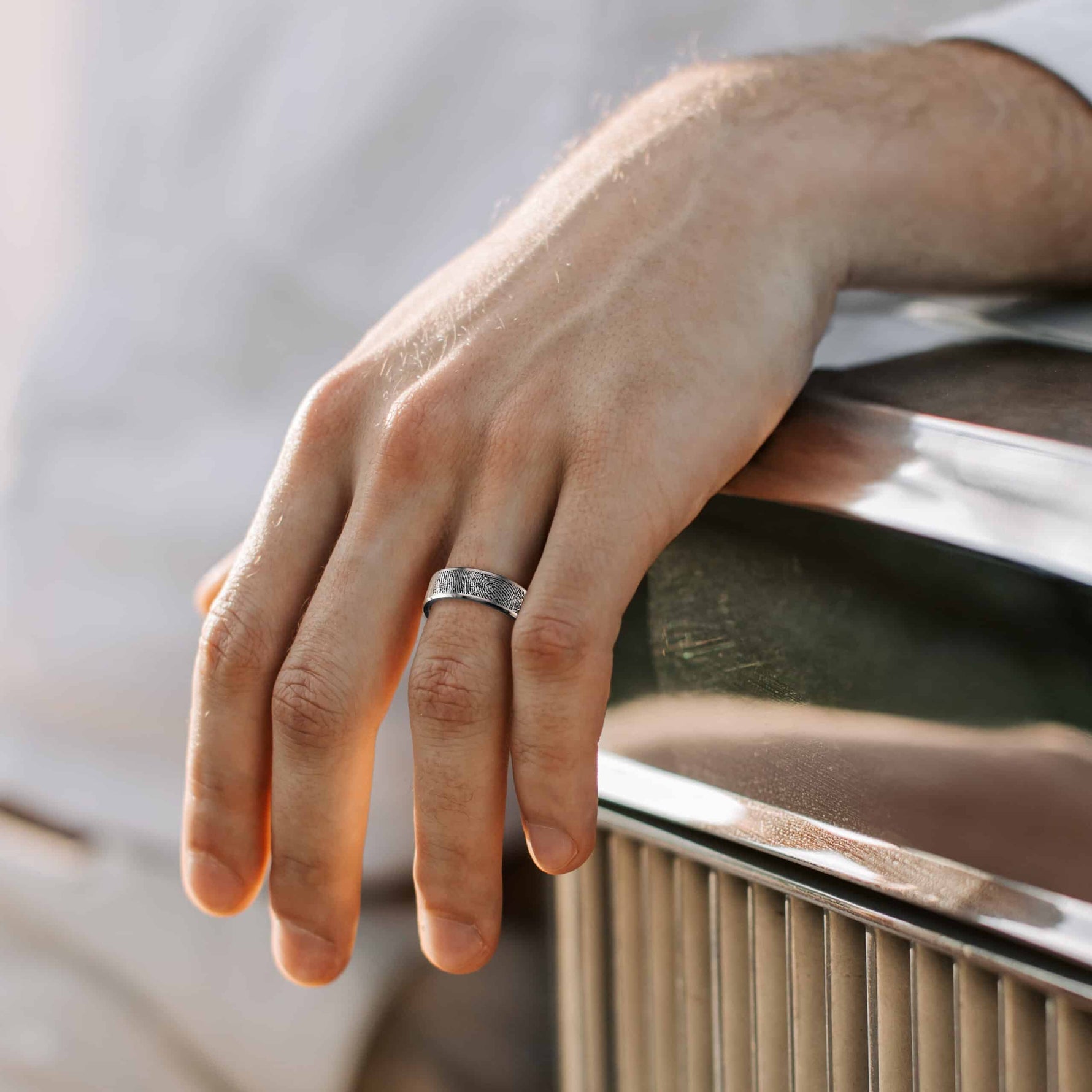 Titanium Secret Ashes Fingerprint Ring