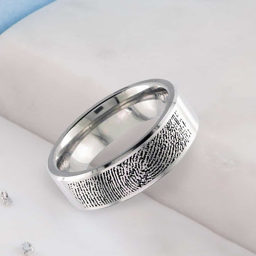Titanium Secret Ashes Fingerprint Ring