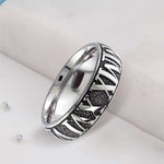 Titanium Secret Ashes Roman Numerals Ring