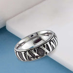 Titanium Secret Ashes Roman Numerals Ring