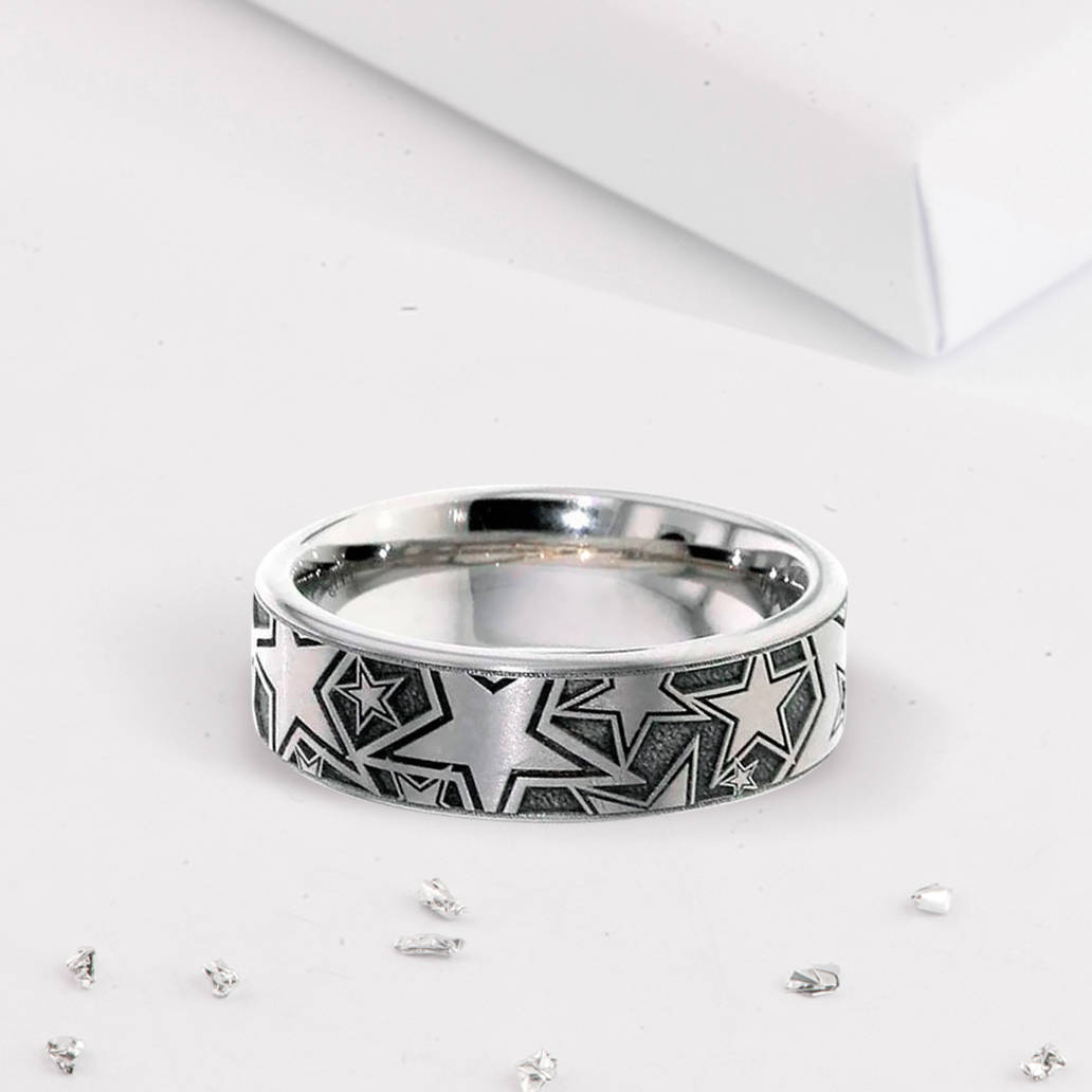 Titanium Secret Ashes Star Ring