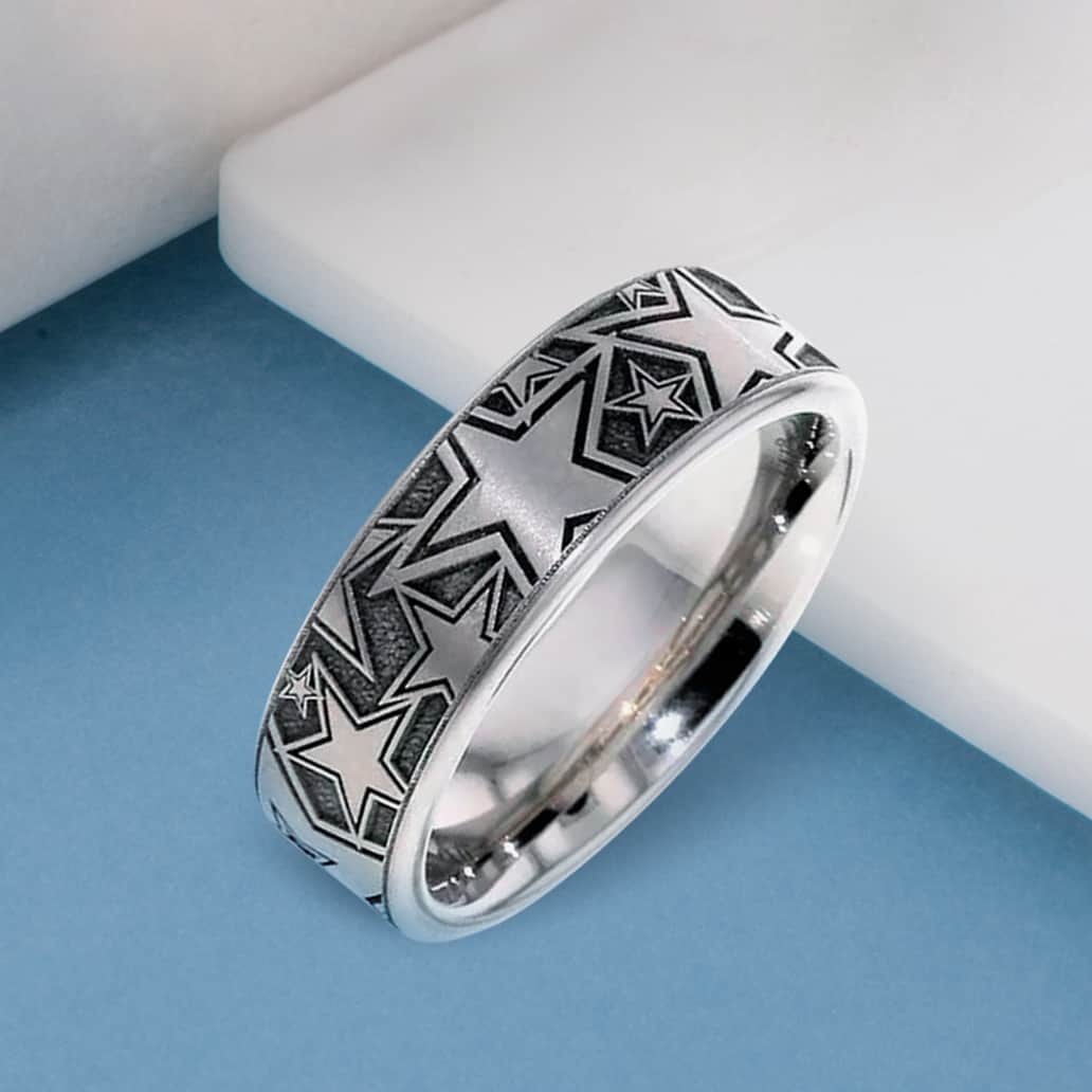 Titanium Secret Ashes Star Ring