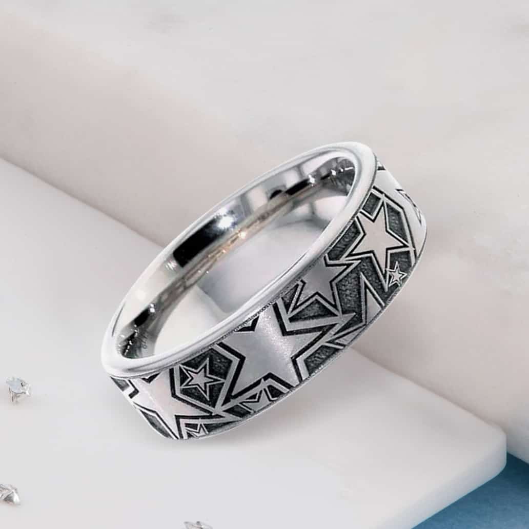 Titanium Secret Ashes Star Ring