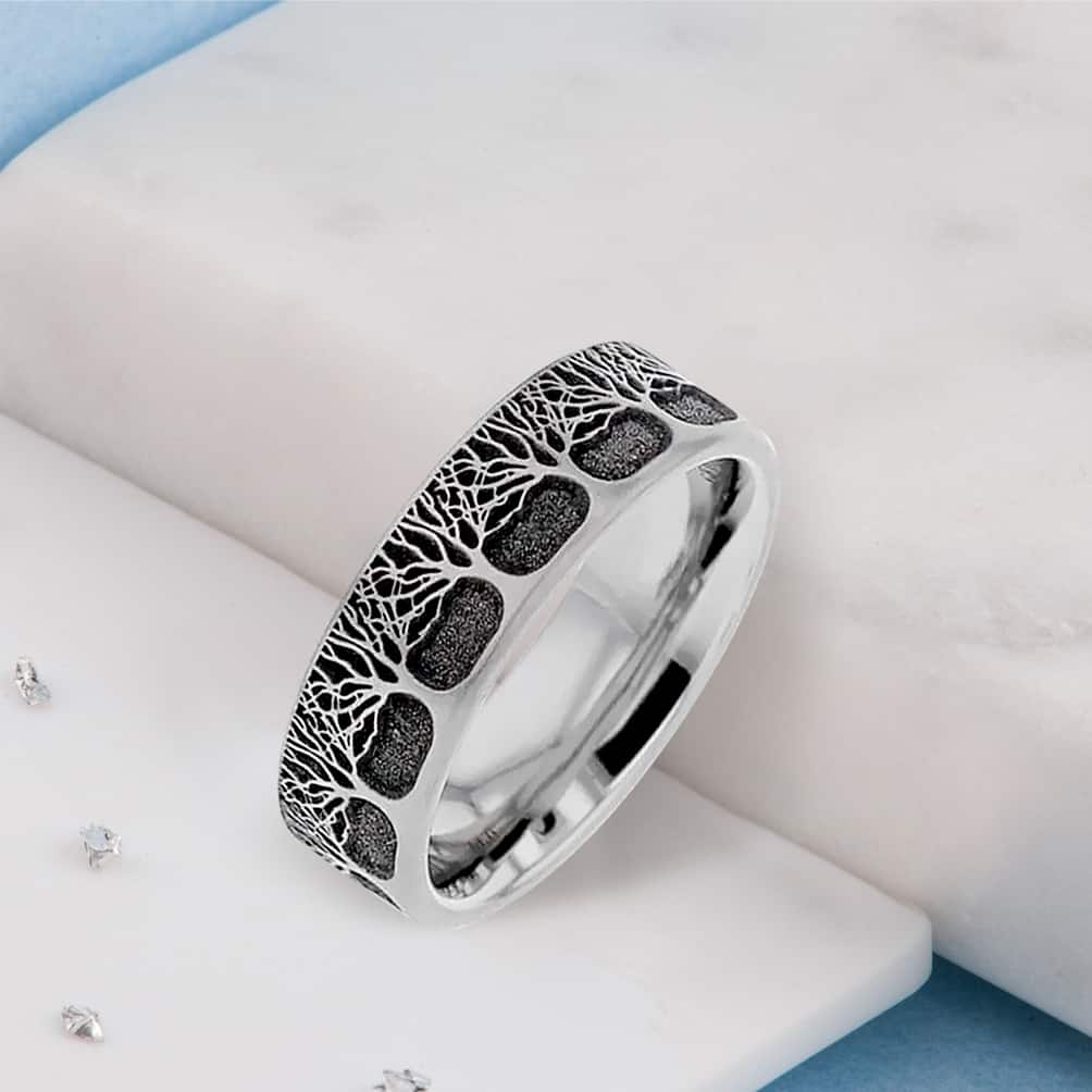 Titanium Secret Ashes Tree Of Life Ring
