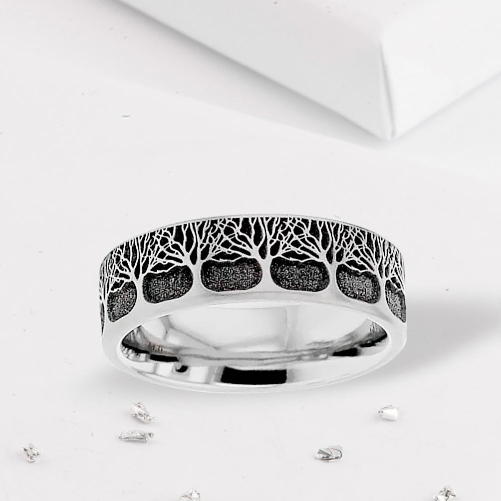 Titanium Secret Ashes Tree Of Life Ring