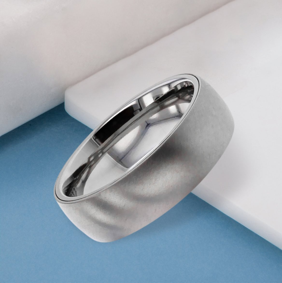 Titanium Secret Brushed Court Ring
