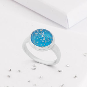 Ashes glass round ring