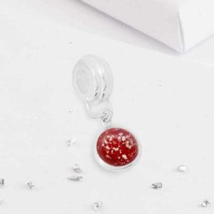 Ashes round glass charm