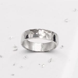 Sterling Silver Hidden Ashes Planished Ring