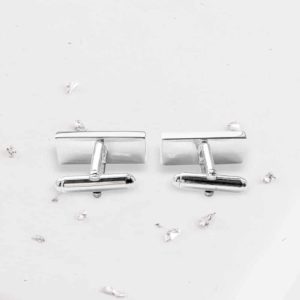 Ashes Or Hair Encapsulated Resin And Glitter Oblong Cufflinks