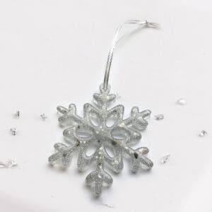 snowflake tree decoration silver front