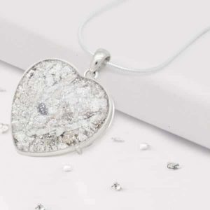 Ashes or Hair Inlaid Resin Heart Locket