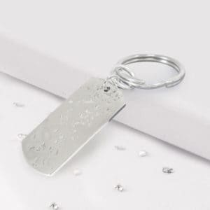 Ashes or Hair Imprinted Sterling Silver Keyring
