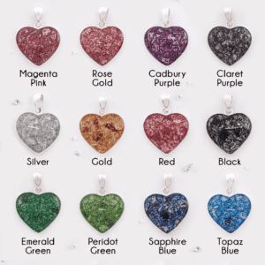 Ashes or Hair Resin Inlaid Heart Stud Earrings