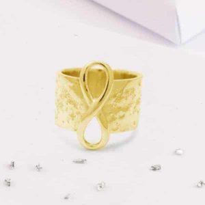 Ashes or Hair Imprinted Eternal Love Knot Statement Ring