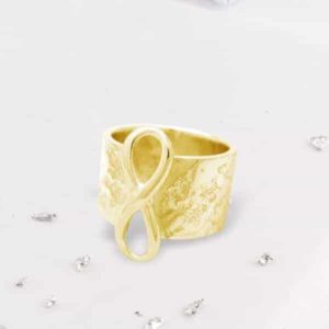 Gold Imprinted Eternal Love Knot Statement Ring