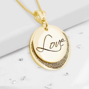 Gold Love Pendant | Gold Love Pendant Necklace | Ashes Memorial Jewellery