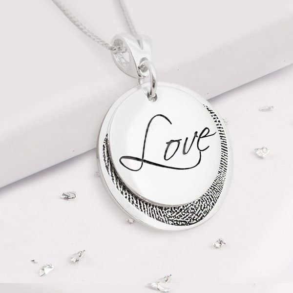 Your Handwriting Necklace in Sterling Silver – Brent&Jess Fingerprint  jewelry- made with your fingerprints