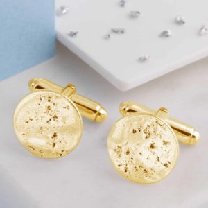 Ashes or Hair Imprinted Round Cufflinks