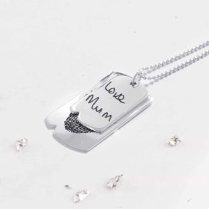 Fingerprint Double Dog Tag Necklace And Chain