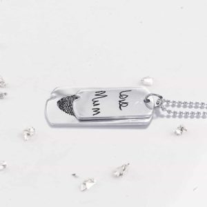 Fingerprint Double Dog Tag Necklace And Chain