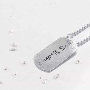 Sterling Silver Single Dog Tag Necklace And Chain