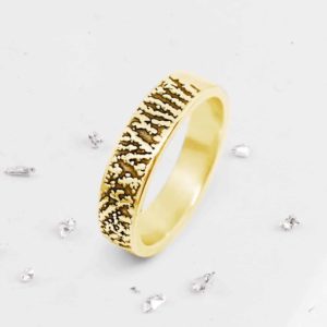Gold Fingerprint Band Ring
