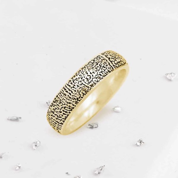 Gold Fingerprint Court Ring