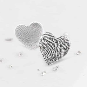 Fingerprint Heart Studs