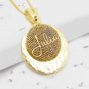 Gold Fingerprint Layered Pendant