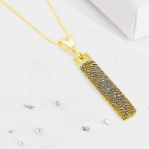 Gold Oblong Fingerprint Pendant
