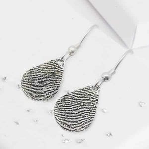 Fingerprint Teardrop Earrings