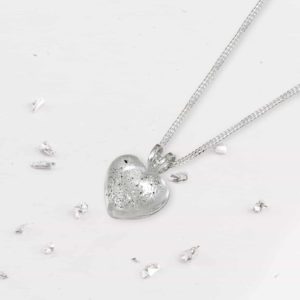Small Heart Resin And Sterling Silver Memorial Pendant
