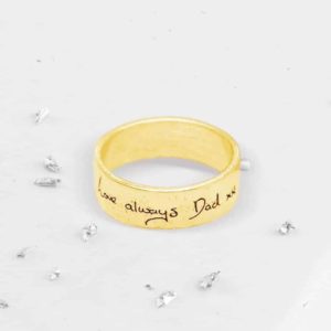 Gold Imprinted Handwriting Ring