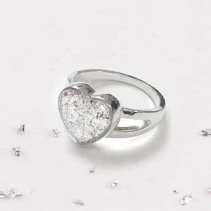 Ashes or Hair Resin Inlaid Heart Ring